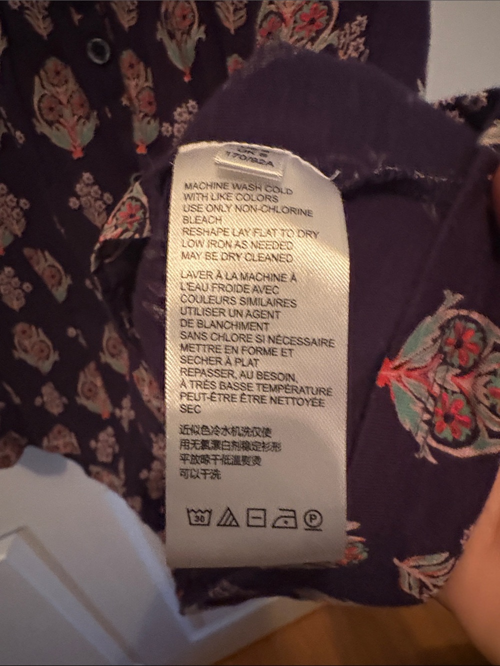 Maeve Navy Sleeveless Floral-Print Button Front Camisole - Picture 6 of 6